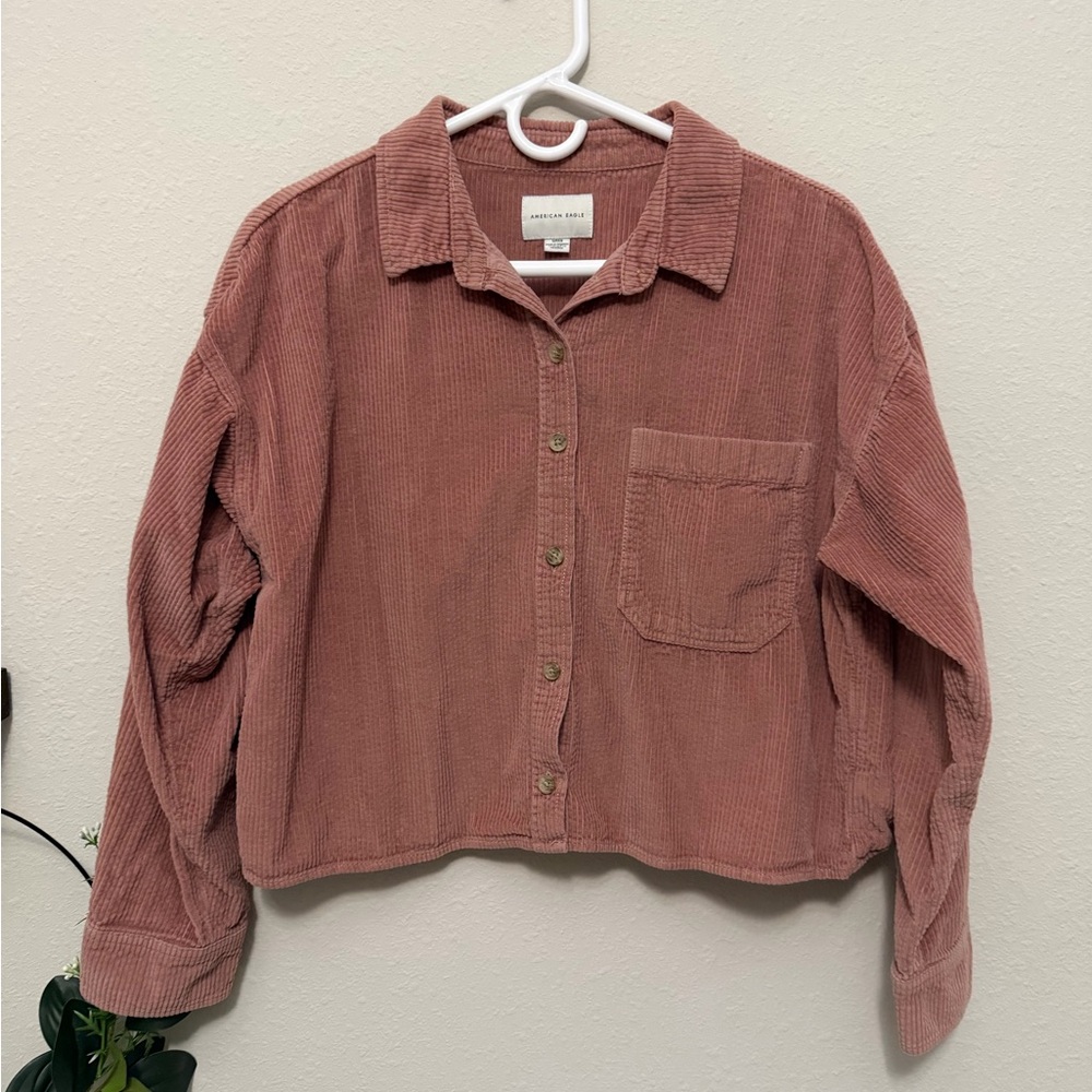 American Eagle Mauve Corduroy Shirt